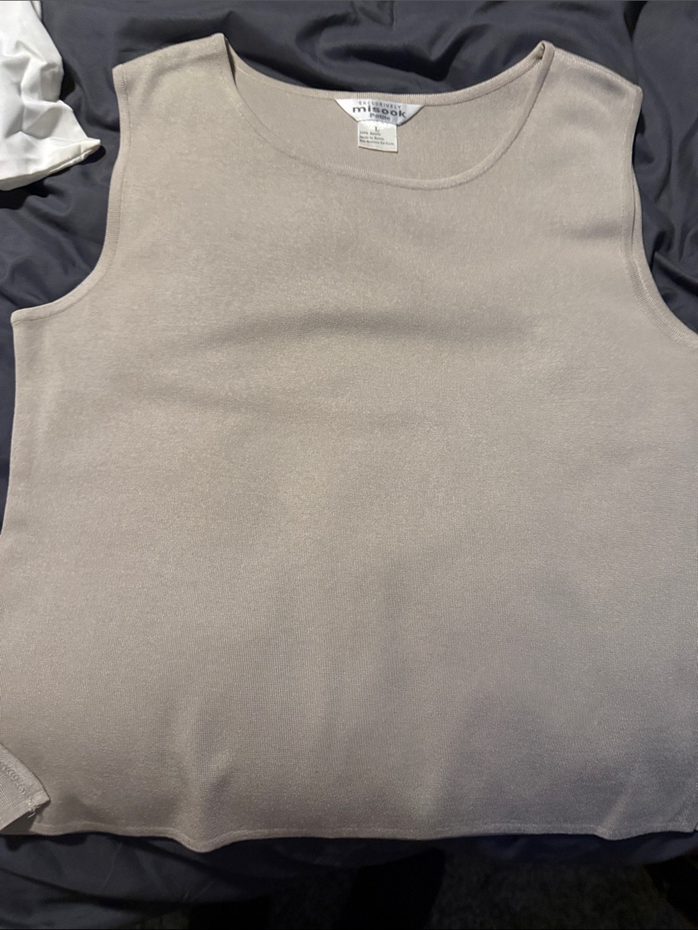 Misook Taupe Sleeveless Knit Tank Top